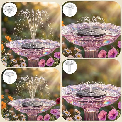 AISITIN 3.7W Solar Bird Bath Fountains, Solar Water Fountain Pump with Upgraded 6.3" Glass Panel, Integrated Bracket & Storage Design for Garden, Pond, Aquarium and Outdoor Use