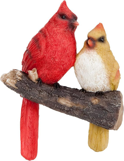 Bits and Pieces - 'Pair of Cardinals' Tree Hugger - Yard Decorations - Whimsical Tree Birds Sculpture - Garden Decoration - Garden Peeker Yard Art