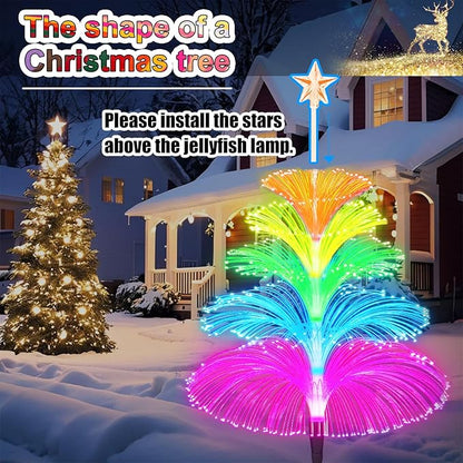 WEITEXS Solar Garden Lights Waterproof 3 Pack 7 Color Changing Outdoor Decorative Rainbow Jellyfish Lights for Outside Yard Pathway Garden Decor Patio Lawn Gifts for Mother's Women
