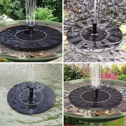 Bluelans Solar Bird Bath Fountain Pump, 5.1" Solar Powered Water Fountain Pump with 6 Nozzles, Black