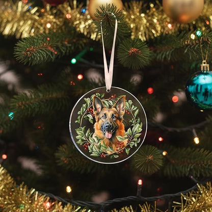 Colorful Dogs Acrylic Suncatcher Ornament for Window Decor, Acrylic Suncatcher Window Hanging Decor, Dog Lovers Gifts for Women, Dogs Christmas Ornaments for Tree Hanging (German Shepherd)