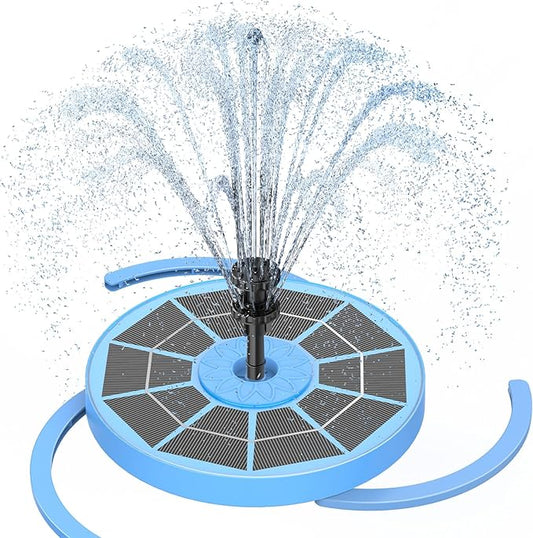 AISITIN 3.5W Solar Bird Bath Fountain with Built-in 1800mAh Battery, Solar Water Pump with 8 Nozzles, Solar Powered Fountain for Garden, Birdbath, Pond, and Outdoor Decor