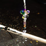 H&D HYALINE & DORA Car Charms Rear View Mirror Accessories,Crystals Ornaments Chandelier Crystals Hanging Prisms Fengshui Suncatcher Rainbow Pendant Maker Car Charm (Colorized)