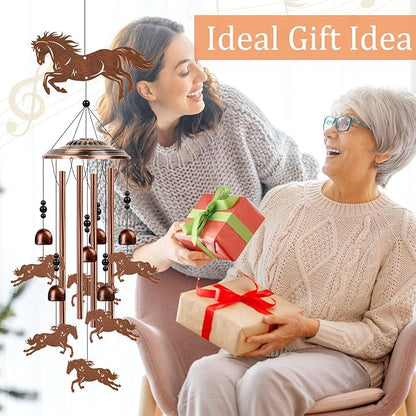 Horse Wind Chimes for Outside - Western Horse Gifts for Women Men, Memorial Wind Chimes for Outdoor, Garden Patio Yard Porch Decor, Birthday Mother's Day for Mom Grandma