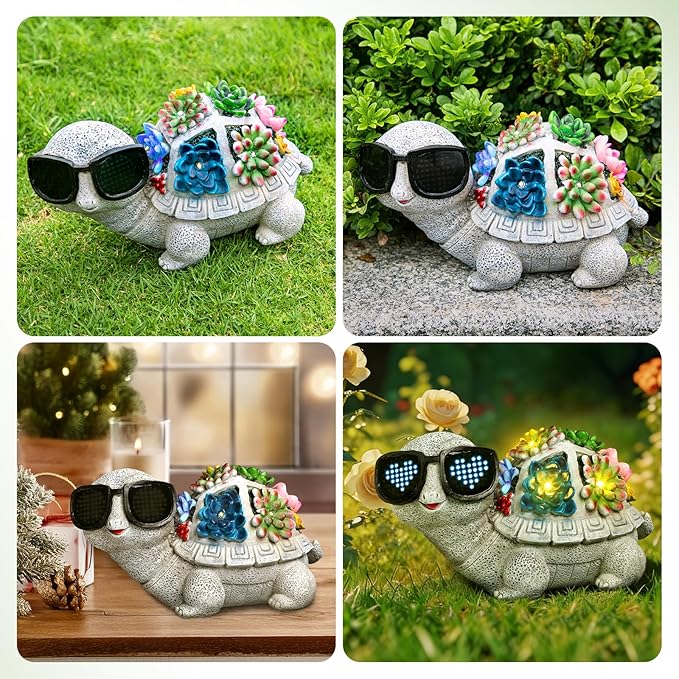 kyoryuger Mothers Day Solar Garden Decor Turtle for Women Mom Grandma Sister, for Mom, Solar Outdoor Decor for Patio Backyard Yard Lawn Decoration-Unique Birthday Present, Yard