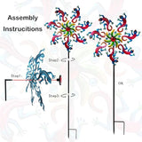 58" Lizard Wind Spinner with Metal Garden Stake, Larger Wind Sculptures for Yard and Garden Lawn Patio Decor(Purple-red)