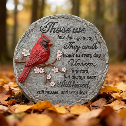 Memorial Garden Stones Red Cardinal Sympathy Gifts for Loss of Loved One - Outside Bereavement Memory Plaques Christmas Outdoors Home Decor Stepping Stone