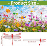 Jongdari 15PCS Luminous Dragonfly Hat Clip Realistic Fake Dragonflies Clip-On Garden Outdoor Decor Stakes, DIY Dragon Fly Clips Plant Decorations for Pots, Includes Pliers & Clips - Small