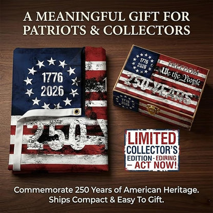 2PCS 250th Anniversary Flag 1.5x3 Ft Anniversary Flag, 1776-2026, 250 Years Birthday flags for Patriotic Yard, House Banner, Room, Porch, Wall, Fence, Outdoor Decorations(Style 3)