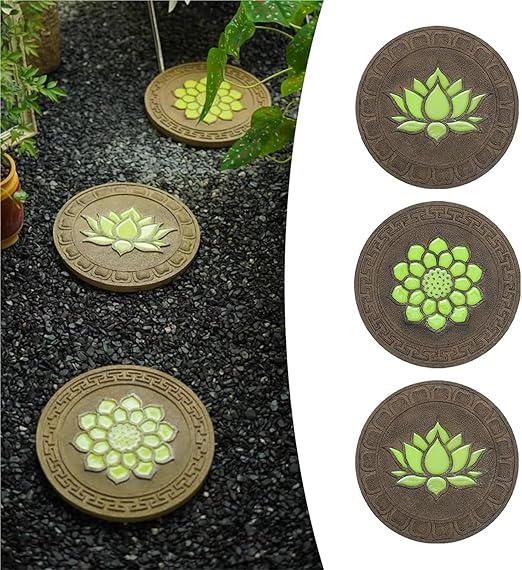 Garden Stepping Stones， Home Villa Garden Patio Stones for Decorative Ground(Style 2,3pcs)