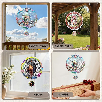 Metal Wind Spinners Outdoor - Sea Turtle Gifts 3D Hanging Wind Spinner Patio Lawn Garden Yard Decor 12 Inch Kinetic Spinning Ornaments Stainless Steel Art Sculpture Gift for Women Mom Grandma