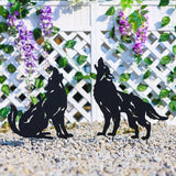 LHEARTMIC Wolf Metal Garden Decor for Outside Gifts for Women Men Black Wolf Decorative Garden Stakes Silhouette Statues Decorations for Patio, Lawn, Backyard, Pathway, Outdoor, Yard Art Ornaments