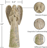 DUSVALLY Angel Garden Statues Outdoor Resin Statue Decoration, Praying Commemorating Memorial Decor, Healing Angel Gifts, 13 inches