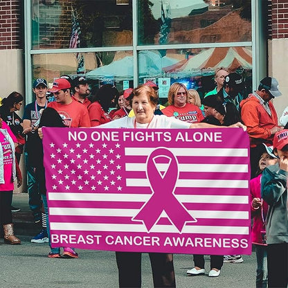 Breast Cancer Awareness Flag 3x5 Ft Outdoor Indoor With Grommet Pink Ribbons Garden Yard Banner Decorative Sign