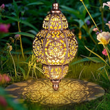 Solar Lanterns,Outdoor Garden Decor Solar Lantern Metal Moroccan Chandelier Gardening Decorative,Outside Hanging Lights Christmas Decorations for Gazebo Patio Yard Tree Ornaments Mother’s Day Gifts