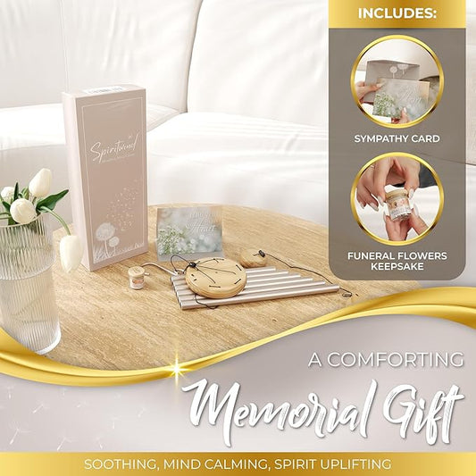 Beautifully Packaged Pearl Memorial Wind Chimes for Loss of Loved One - Tranquil Sounding Sympathy Wind Chimes for Outside in Memory of a Loved One - Ideal as a Sympathy Gift & Memorial Gifts (32")