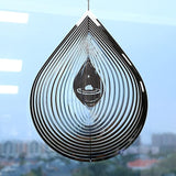 Wind Spinner 3D Water Droplets Shape Highly Reflective Stainless Steel Metal Outdoor Garden Decor, Decorations to Scare Away Yard Birds 12 inch, Gifts for Women Mom Dad