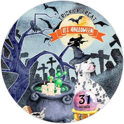 Retro Metal Sign 12"x12",Happy Halloween Scary Night Grave Witch Bats Trick Or Treat Dog Aluminum Tin Metal Sign for Home Living Room Bedroom Garden Farm Patio Decor Wall Art Poster