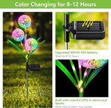 Solar Lights Outdoor Garden Decor: 2 Pack Upgraded Solar Dandelion Garden Light Decorative Landscape Lighting - Waterproof Outside Color Gift for Mothers Day Decoration for Yard Lawn Patio
