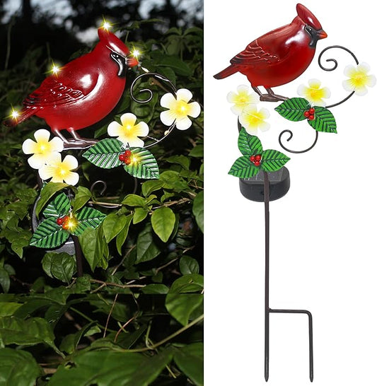 Grave Decorations for Cemetery 34 inch Cardinal Decor Cardinal Solar Light Cemetery Decorations for Grave Cardinals Gifts Decorative Garden Stakes