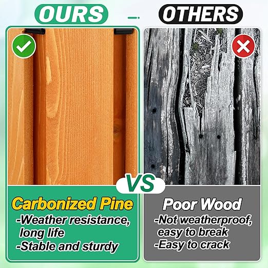 12ft Wooden Garden Pathway - Weather Resistant Carbonized Pine Roll Out Decorative Walkway, Boardwalk Pathway Pavers for Outside Stepping Stones Outdoor Flooring Patio Pool Backyard (Orange)
