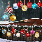 Rtteri 30 Pcs Large Christmas Ball Shape Ornaments for Outdoor 4.9 Inch Double Sided Plastic Christmas Hanging Ornaments Balls for Xmas Tree Indoor Outdoor House Porch Yard Supplies