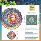 Garden Decor Wind Spinners Outdoor - 12 inch 3D Stainless Steel Hanging Wind Spinners Sun and Moon Mothers Day Decor Gifts for Women Men Outside Yard Art Windmill Lawn Ornaments Outdoor Patio Lawn