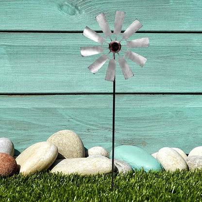 Yardwe Large Metal Windmill Ornament Outdoor Garden Decor Rotatable Wind Spinner with Durable Metal Construction for Lawn Patio Courtyard