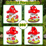 Exasinine Mushroom House Statue Fairy Garden House Figurines Mushroom Garden Statue Decor for Indoor Outdoor Decoration Art Decorations Patio Yard Lawn Ornaments Gift