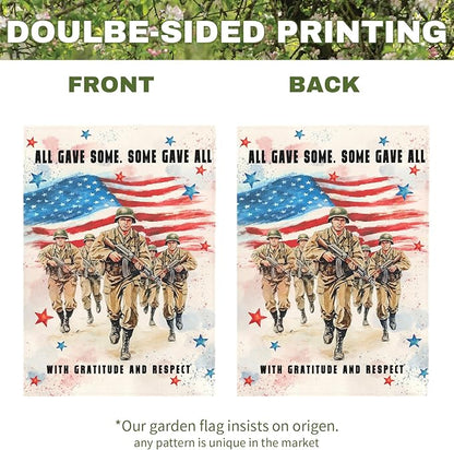 Memorial Day Garden Flag Patriotic American Soldier Tribute Outdoor Yard Flags Honoring Fallen Heroes Military Remembrance Patio Veterans Day Fourth of July American Flag Decor 12x18 Inch