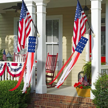 2 Pack 4th of July Windsock American Flag Wind Socks Outdoor Heavy Duty, 40" Stars Stripes USA Flag Windsocks for Patriotic Memorial Day Decorations & 4th July Decorations Outdoor Yard Garden Tree