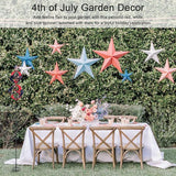 hogardeck 4th of July Wind Spinners Outdoor, Metal Kinetic Wind Spinner with Heavy-Duty Stakes for Memorial Day Decorations, 360° Rotating Double Layers Wind Sculptures for Outside Garden Lawn Decor
