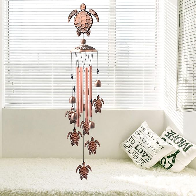 Sea Turtle Wind Chimes Outdoor, Mother Gift,Birthday Gifts for All mom/Grandma/dad/Women/Aunt/Daughte/Friend/Niece/Sister/Teacher,Gardening Gift,Memorial windchimes Outside,Yard Decor