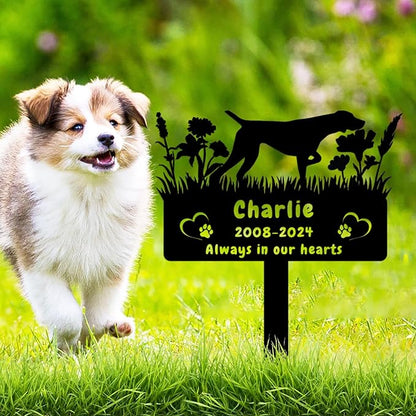 Custom German Shorthaired Pointer Dog Memorial Grave Marker,Personalized Flora Dog Memorial Stake,Dog Memorial Plaque Burial Stake Engraved Sign,Dog Sympathy Grave Stake,Dog Statue Headstone