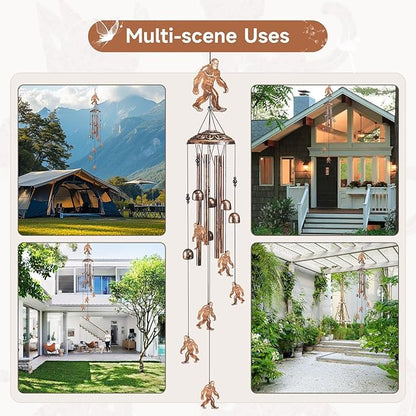 Bigfoot Wind Chimes for Outside,41" Metal Windchimes,Housewarming/Easter/Halloween/Festival/Birthday/Anniversary Bigfoots Gifts for Women/Men, Bigfoot Decor for Outside, Patio or Yard, Garden