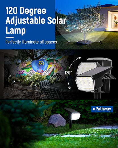 AUDERWIN Solar Spot Lights Outdoor Waterproof 10 Pack IP65, 63 LED 3 Lighting Modes Spotlights for Yard Garden House Garage Pathway