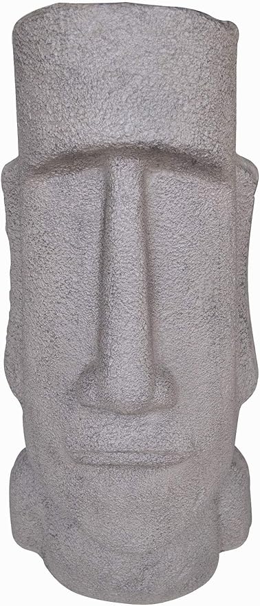 Hi-Line Gift Ltd. Easter Island Moai Head Outdoor Garden Statue - 35" - Gray
