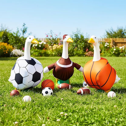 Abbylike 4 Set Baseball Porch Goose Outfit Lawn Basketball Goose Costume Rugby Football Porch Game Day Clothes for 23" H Statue Patio Yard Sport Party Celebrations Decor