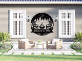 Personalized Welcome to Our Backyard Sign,Personalized Patio Signs and Decor Outdoor, Metal Backyard BBQ Sign, Pool Name Sign