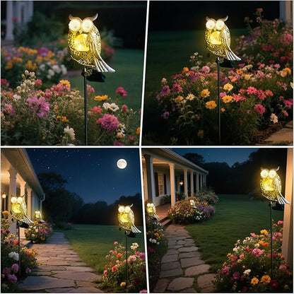 SRNPMIU Solar Lights Outdoor Decor, Solar Owl Yard Decorations Outdoor, Garden Decorative, IP65 Waterproof, Gifts for Women Mom, for Yard Patio Lawn Pathway Landscape