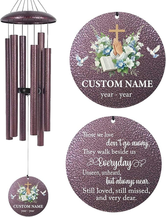 Personalized Deep Tone Wind Chimes Memorial, 30/36/45" Sympathy Wind Chimes Gifts for Loss of Loved One, Mom, Dad, Custom in Loving Memory of Loss Gifts, Produced in USA