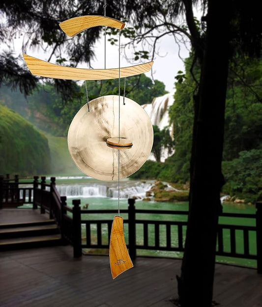Woodstock Wind Chimes for Outside, Outdoor Decor, Patio and Garden Decor for Outside, Front Porch Decor Wind Gong Style Wind Chimes (34") Emperor Gong Medium Natural Christmas/Hanukkah Gifts (EGC)