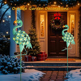Homeimpro Flamingo Gifts Solar Garden Lights for Mom, Outdoor Yard Decorations Garden Decor for Outside Lawn Ornaments Yard Art Birthday Women Men (Robin Egg Blue, 1Pack)