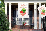 Mugod Watercolor Watermelon Decorative House Flag 28x40 Inch Double Sided, Summer Fruit Red & Green Large Burlap Flag for Outdoor Garden Yard Decoration