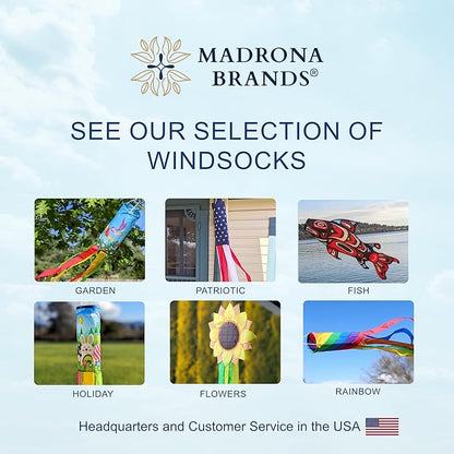 Madrona Brands Spring Cherry Flowers Windsock for Outside 60 Inch | Durable Outdoor Decorative Hanging Wind Sock Flag | Yard, Garden, Patio