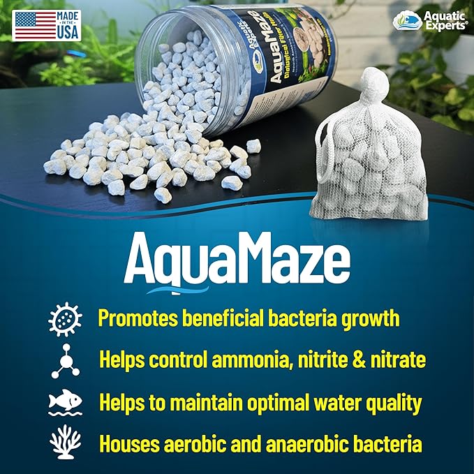 AquaMaze Aquarium Bio Media – 500 mL for Freshwater & Saltwater Tanks, Compatible with Canister, Sump & HOB Filters