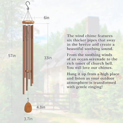 Extra Large Wind Chimes for Outside Deep Tone, 58" Bronze Big Church Wind Chime Outdoor Clearance, Hanging Decor for Garden,Yard,Patio and Lawn
