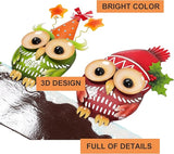Bright Color Metal Owl Couple Garden Stake - Hanging Decor for Fence or Wall, Outdoor Yard Art with Message Board for Patio, Porch, Lawn for Couples Housewarming