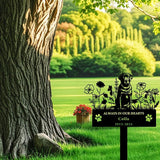 Personalized Flora Dog Memorial Garden Stake - Custom Cemetery Sign with Stake, Grave Plaque, Pet Headstone, Engraved Marker for Dogs
