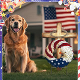 Amyhill 250th Anniversary Decorations, Patriotic Eagle Cross Metal Garden Stakes,4th of July Red White Blue Welcome Yard Signs, Flat Patriotic Outdoor Decor for Independence Day Patio Lawn Walkway